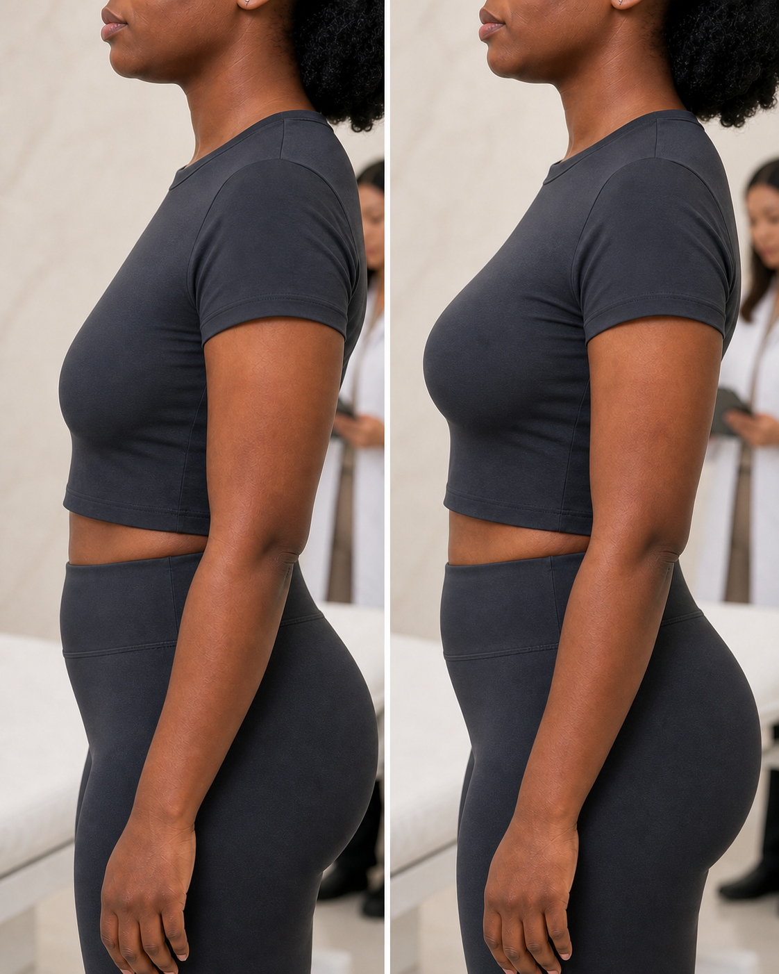 Illustration clinique comparative — Augmentation mammaire par implants
