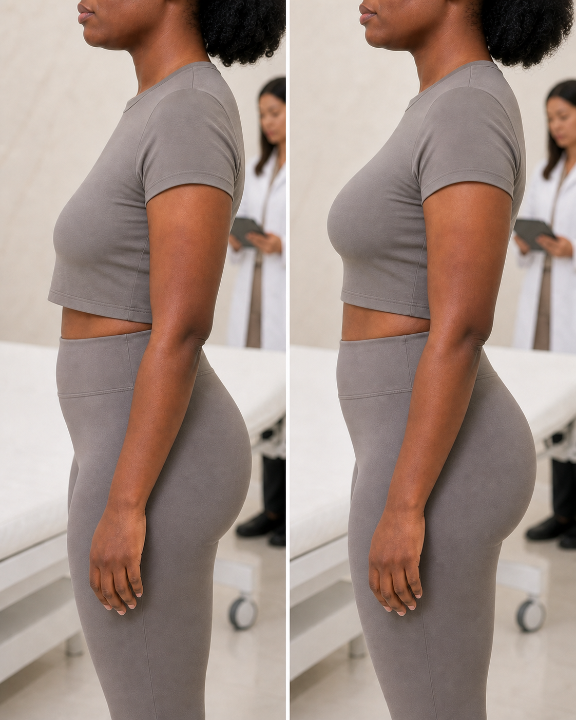 Illustration clinique comparative — Lifting mammaire — mastopexie